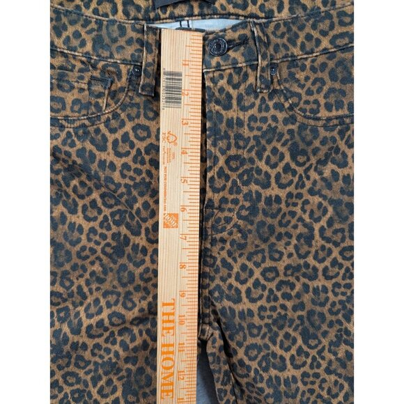 7 For All Mankind Jeans Womens Size 29 Black and Orange Leapard Print Boot Cut - Picture 6 of 15